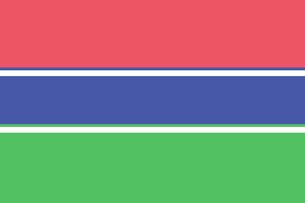 Flag of the Gambia illustration vector. Free public domain CC0 image.