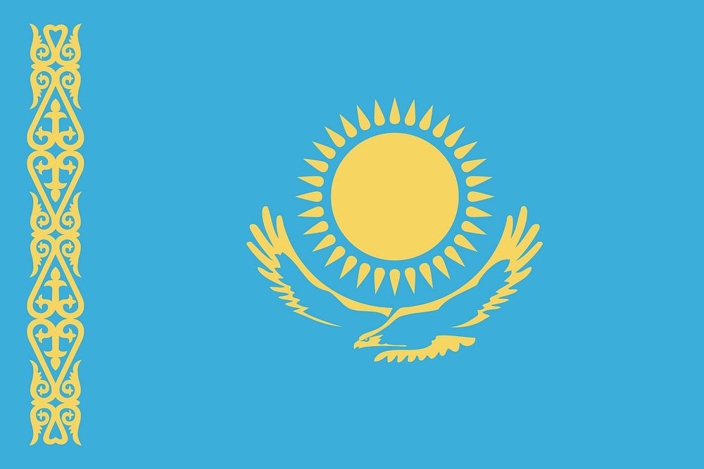 Flag of Kazakhstan illustration vector. Free public domain CC0 image.