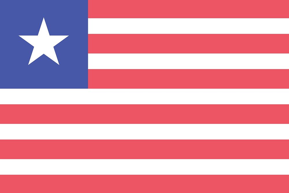 Flag of Liberia illustration. Free public domain CC0 image.