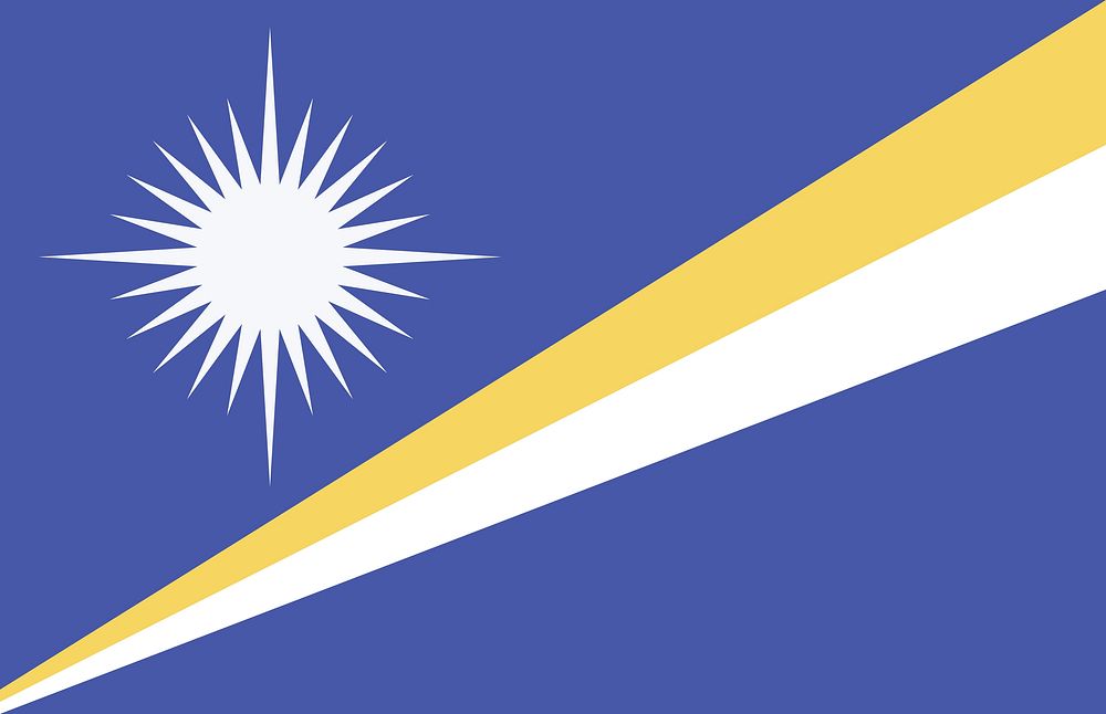Flag of the Marshall Islands illustration. Free public domain CC0 image.