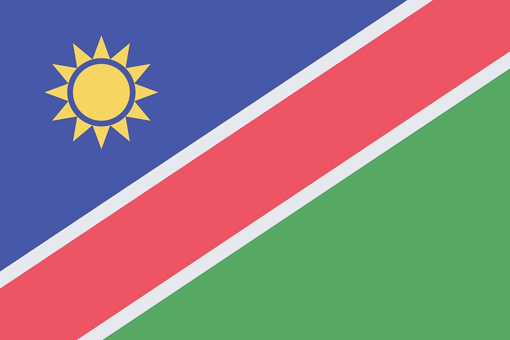 Flag of Namibia illustration vector. Free public domain CC0 image.