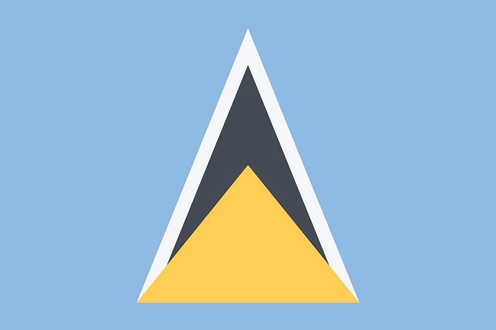 Saint Lucia flag illustration. Free public domain CC0 image.