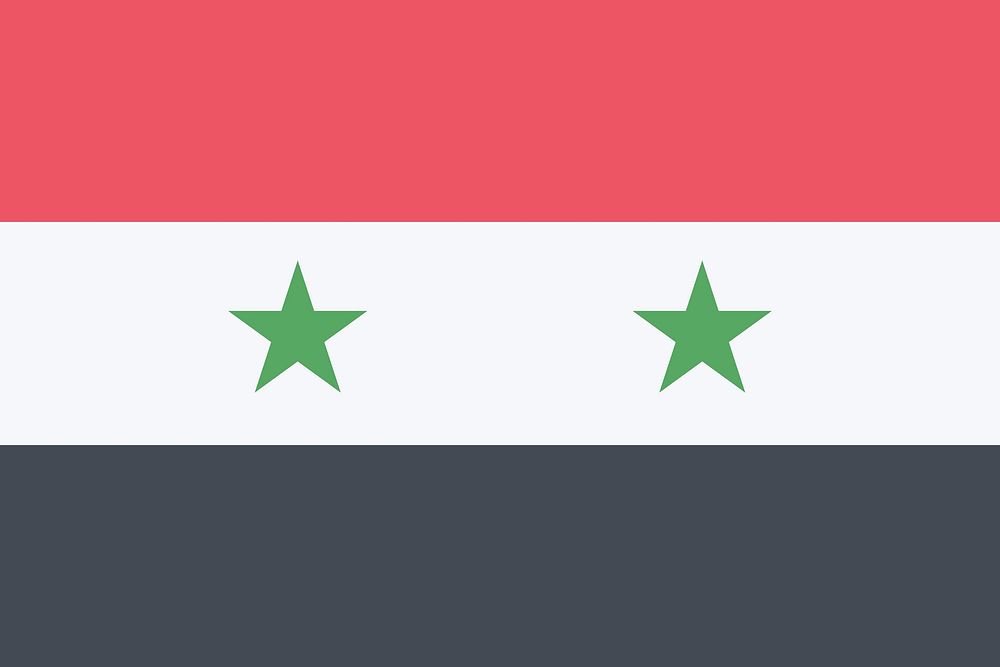 Flag of Syria illustration vector. Free public domain CC0 image.