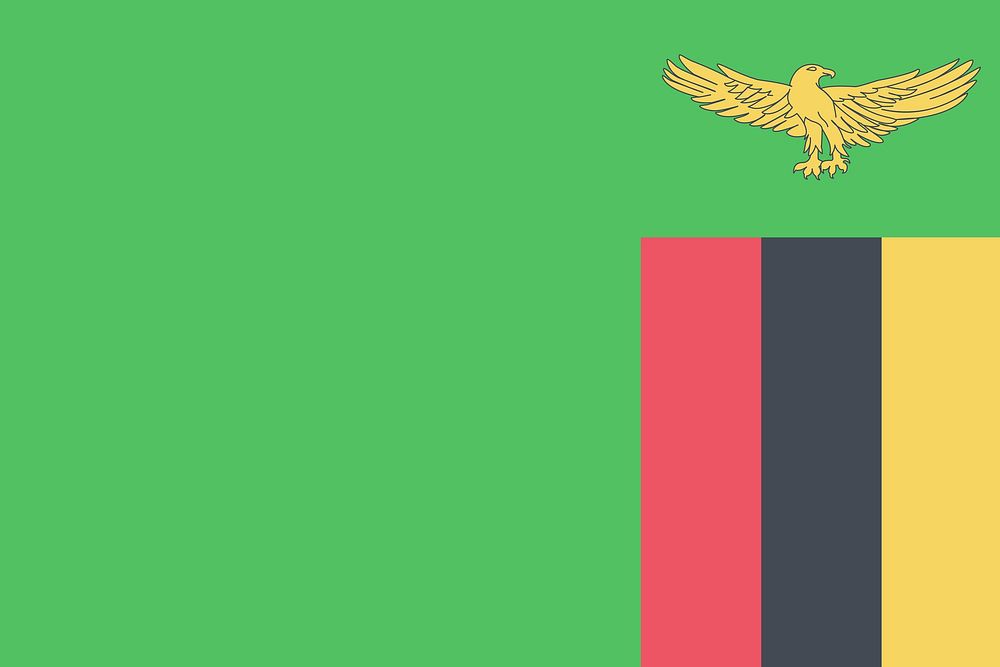Flag of Zambia illustration. Free public domain CC0 image.