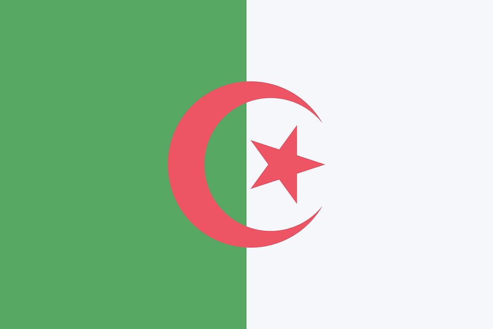 Flag of Algeria illustration. Free public domain CC0 image.
