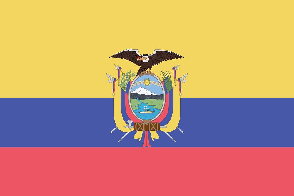 Flag of Ecuador illustration vector. Free public domain CC0 image.