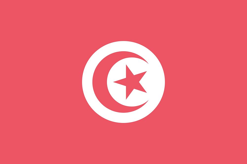 Flag of Tunisia illustration. Free public domain CC0 image.