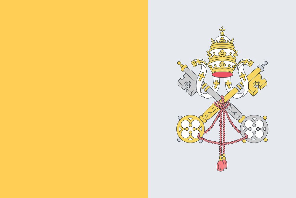 Vatican City flag illustration. Free public domain CC0 image.