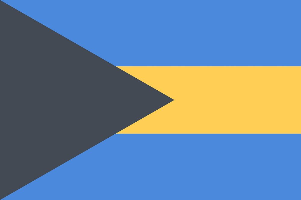 Bahamas flag illustration. Free public domain CC0 image.