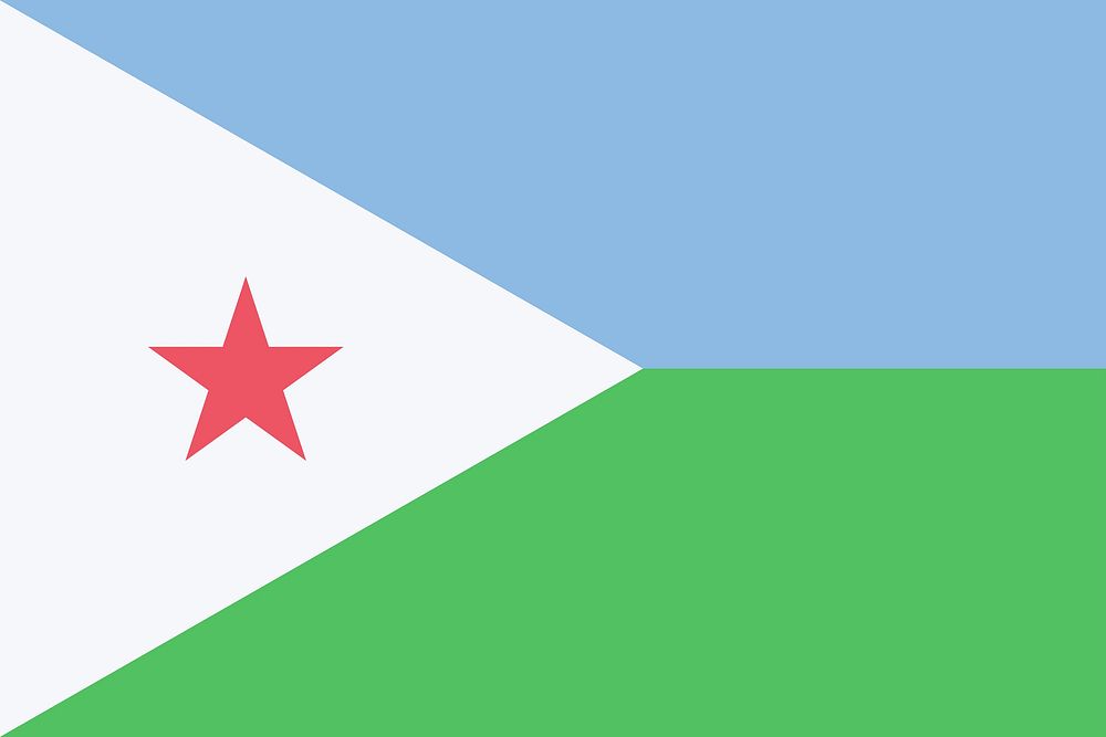 Flag of Djibouti illustration. Free public domain CC0 image.
