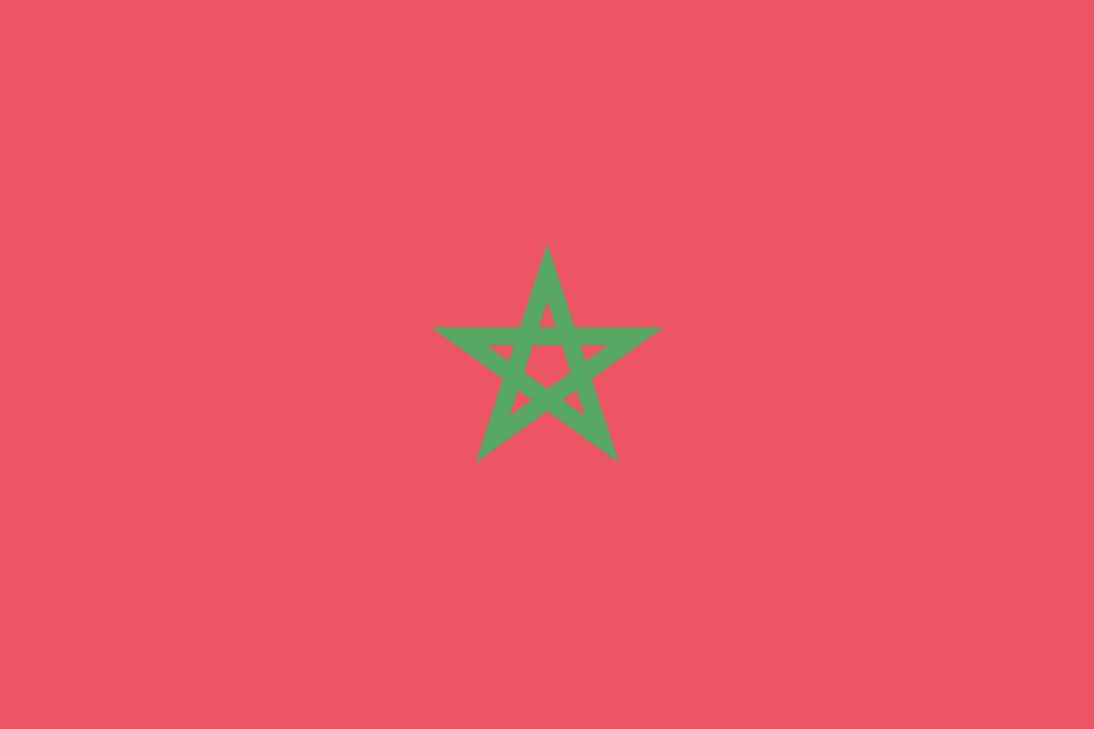 Flag of Morocco clip  art. Free public domain CC0 image.
