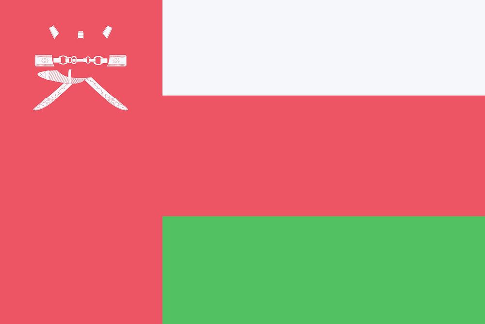 Flag of Oman clip  art. Free public domain CC0 image.