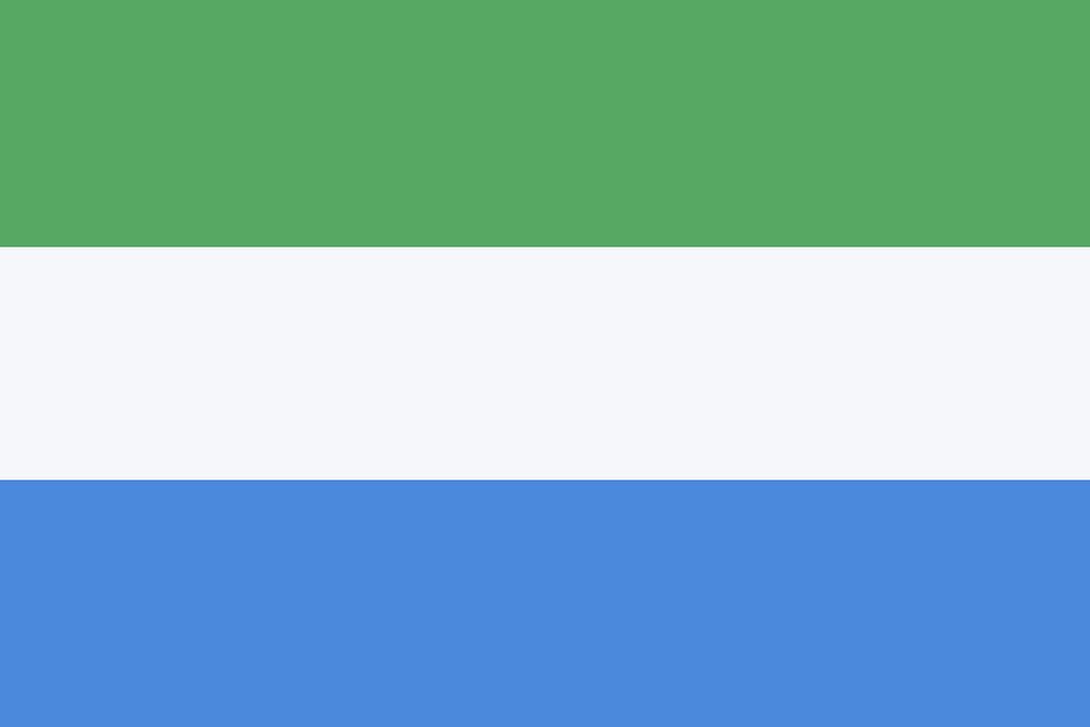 Flag of Sierra Leone clip art vector. Free public domain CC0 image.