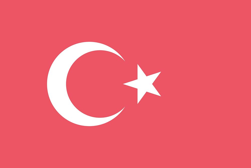 Flag of Turkey clip art vector. Free public domain CC0 image.