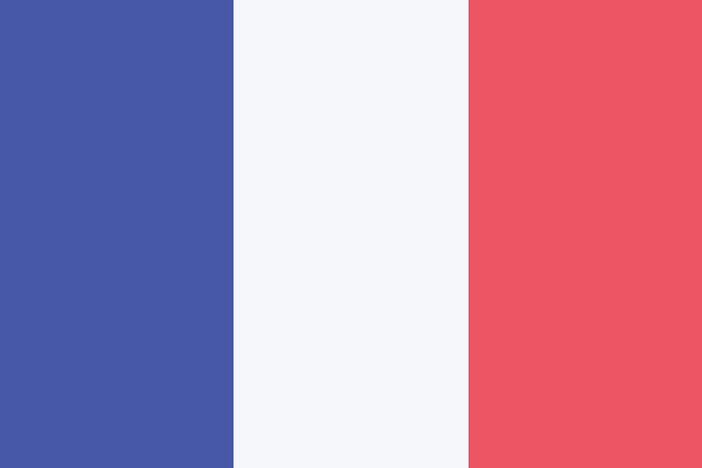 Flag of France clip  art. Free public domain CC0 image.