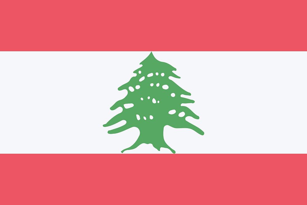 Flag of Lebanon clip art vector. Free public domain CC0 image.