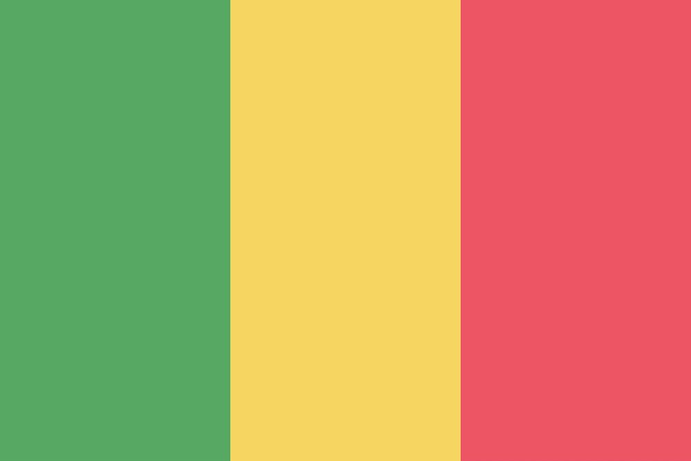 Flag of Mali clip  art. Free public domain CC0 image.