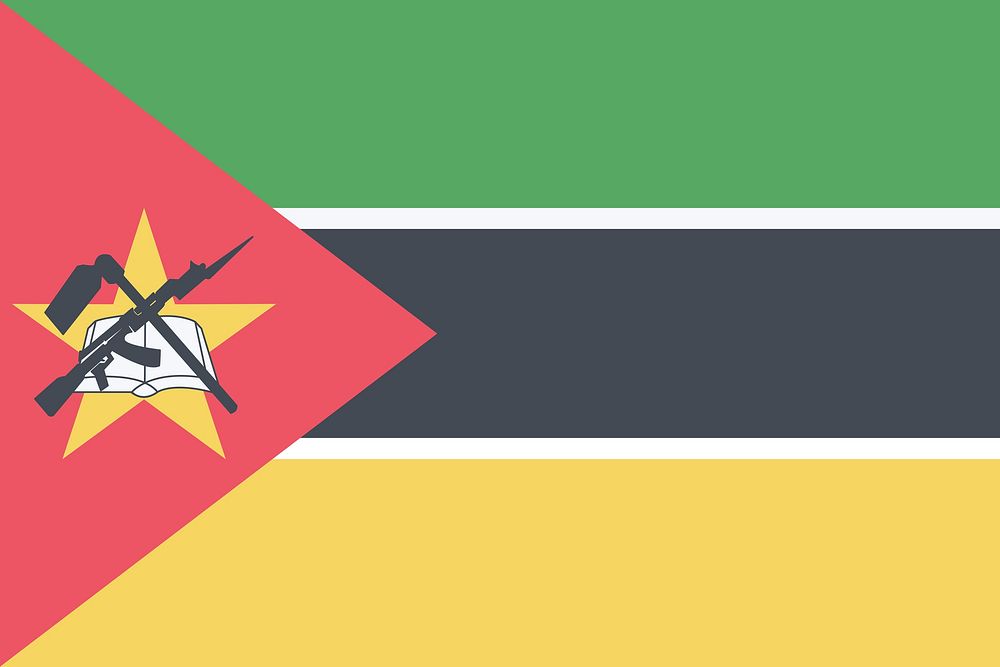 Flag of Mozambique clip  art. Free public domain CC0 image.
