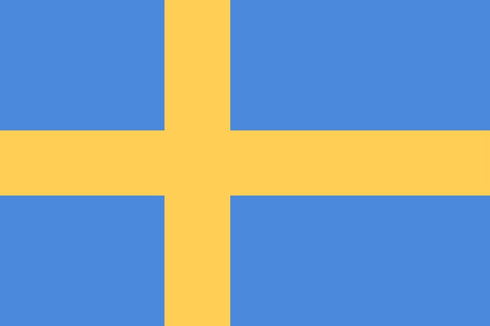 Flag of Sweden clip art vector. Free public domain CC0 image.