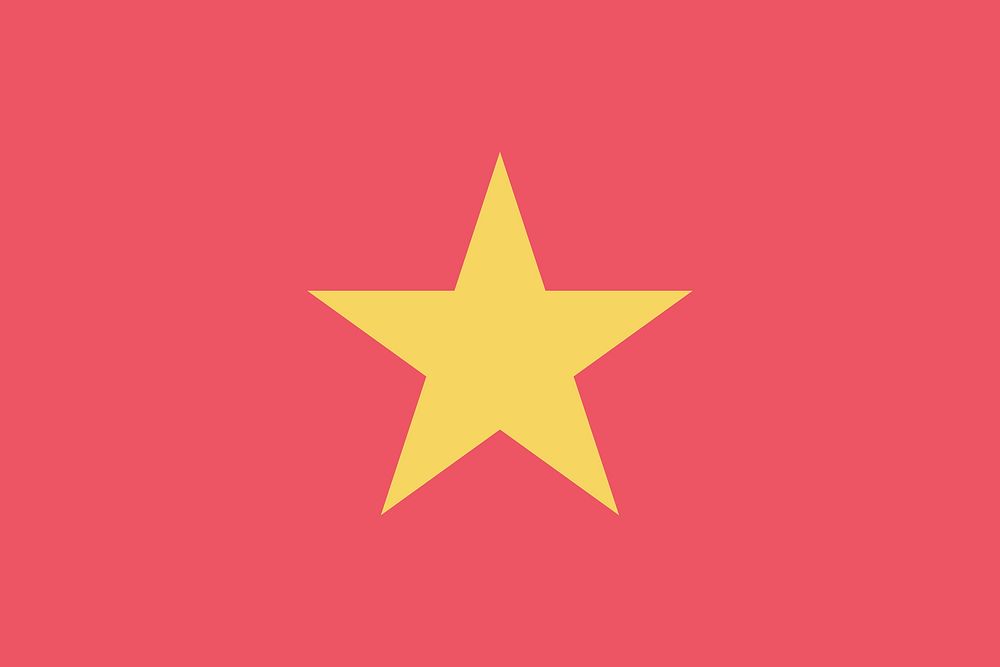 Flag of Vietnam clip art vector. Free public domain CC0 image.