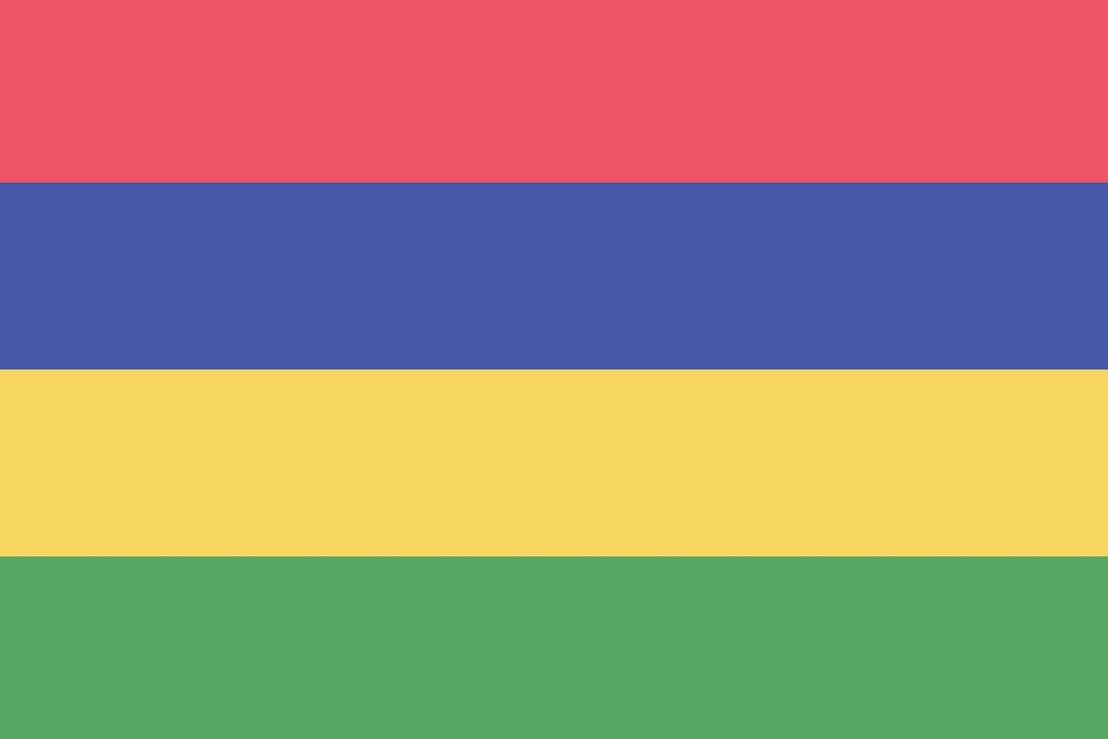 Flag of Mauritius clip art vector. Free public domain CC0 image.