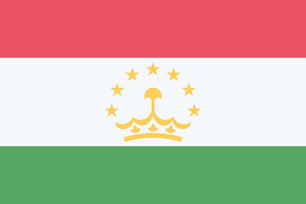 Flag of Tajikistan clip  art. Free public domain CC0 image.