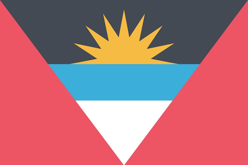 Flag of Antigua and Barbuda clip art vector. Free public domain CC0 image.