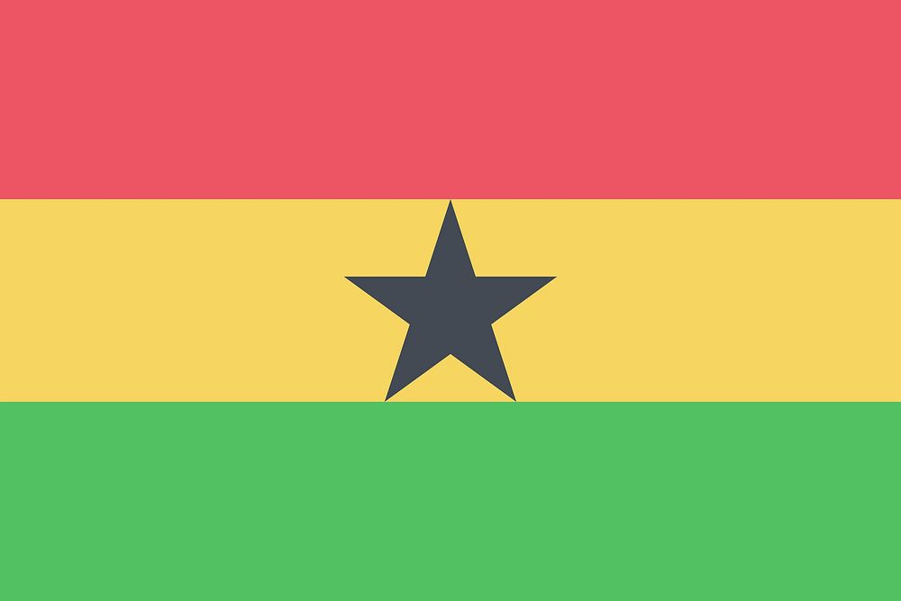 Flag of Ghana clip art vector. Free public domain CC0 image.