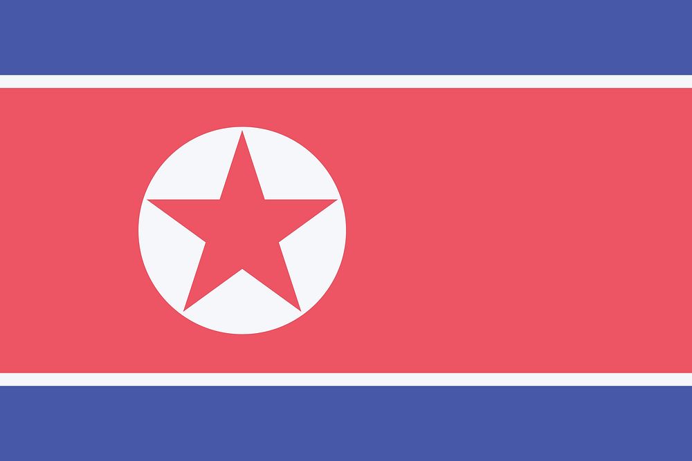 North Korean flag clip art vector. Free public domain CC0 image.