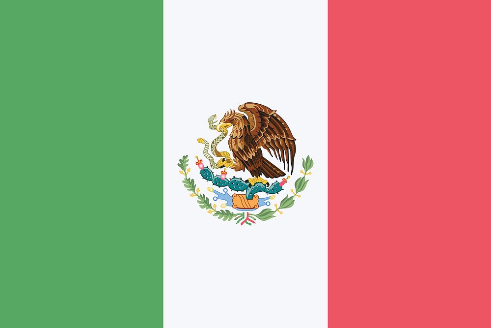 Mexican flag clip art vector. Free public domain CC0 image.