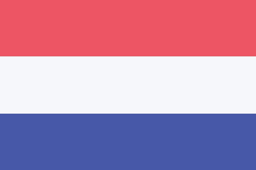 Flag of the Netherlands clip art vector. Free public domain CC0 image.