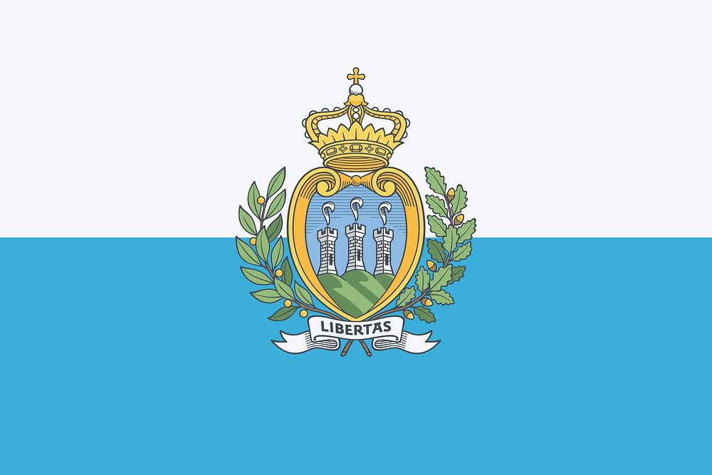 Flag of San Marino clip art vector. Free public domain CC0 image.