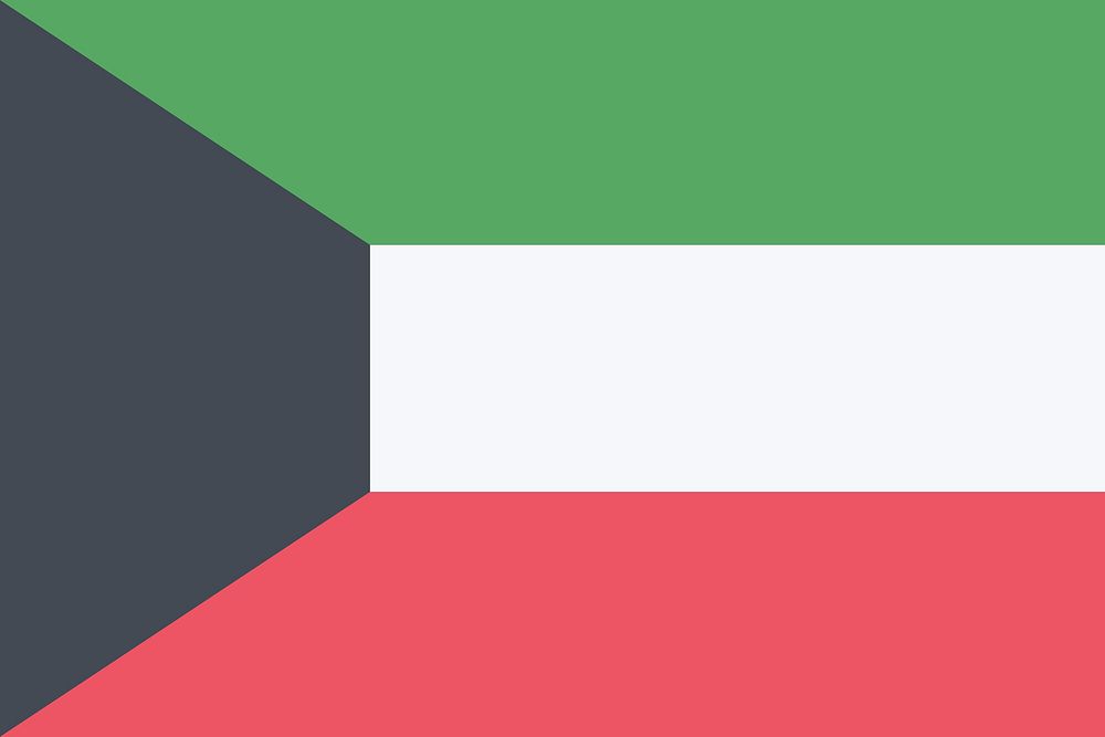Flag of Kuwait illustration vector. Free public domain CC0 image.
