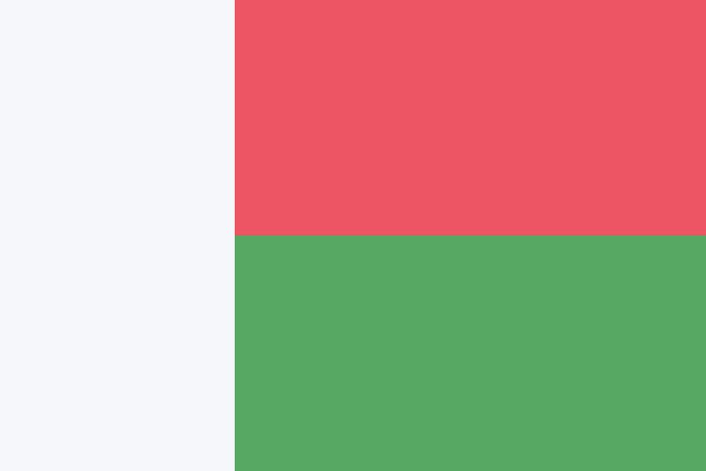Flag of Madagascar illustration vector. Free public domain CC0 image.