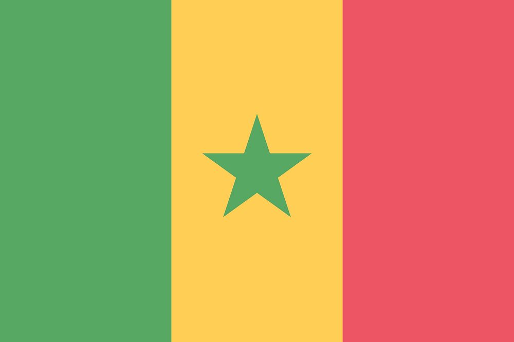 Flag of Senegal illustration. Free public domain CC0 image.