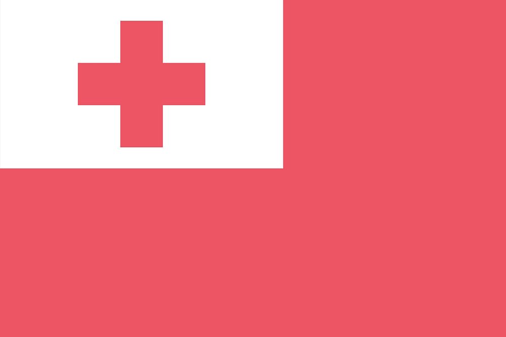 Flag of Tonga illustration vector. Free public domain CC0 image.