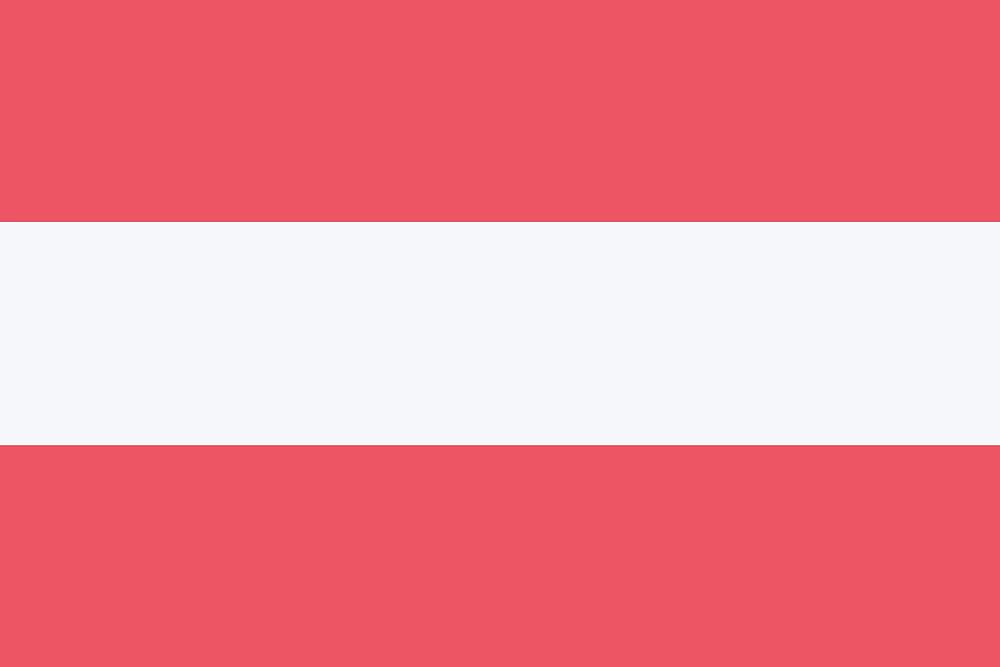 Flag of Austria illustration. Free public domain CC0 image.