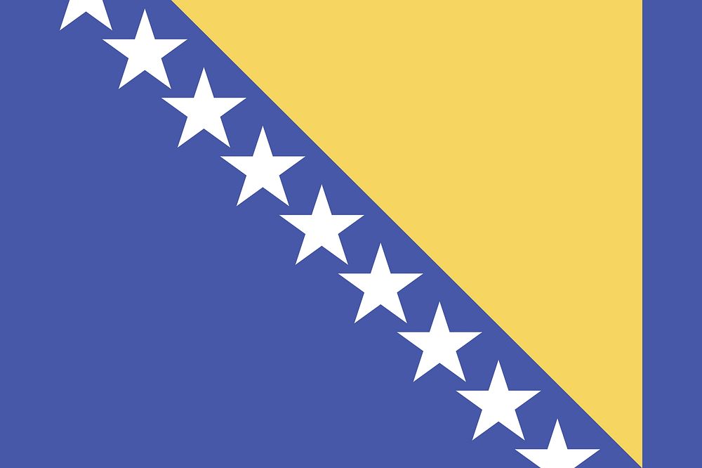Flag of Bosnia illustration. Free public domain CC0 image.