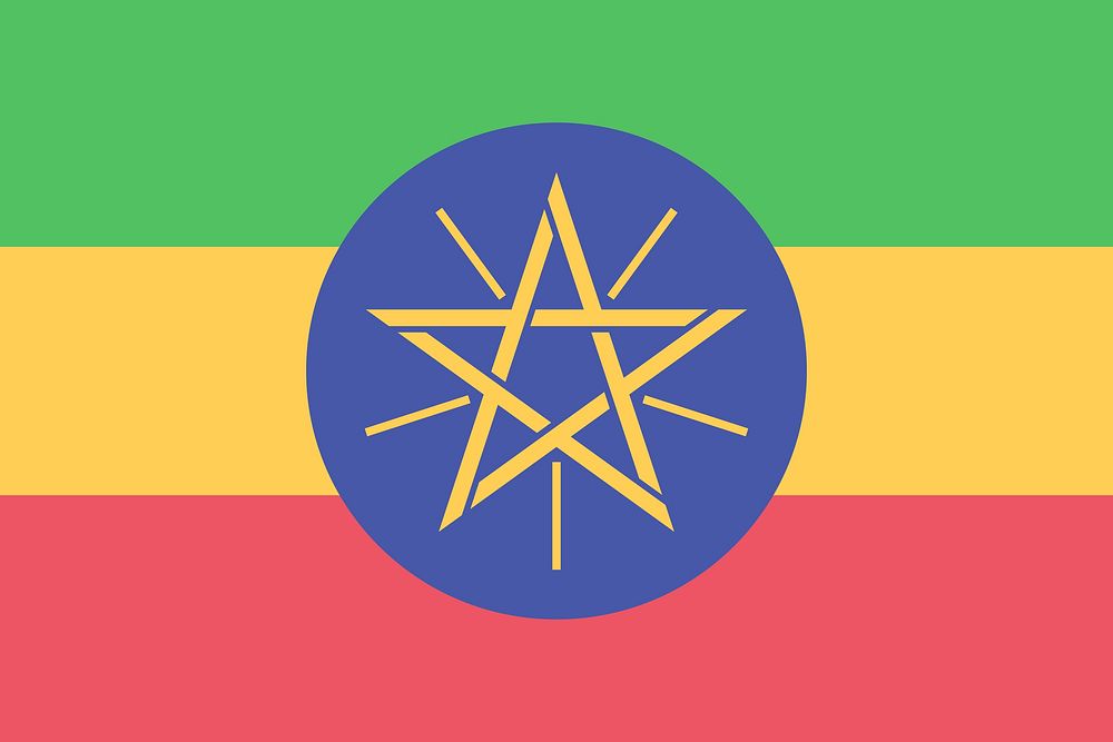 Flag of Ethiopia illustration. Free public domain CC0 image.