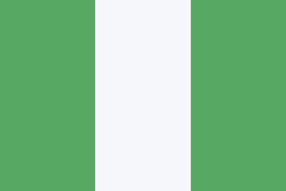 Nigeria flag illustration. Free public domain CC0 image.
