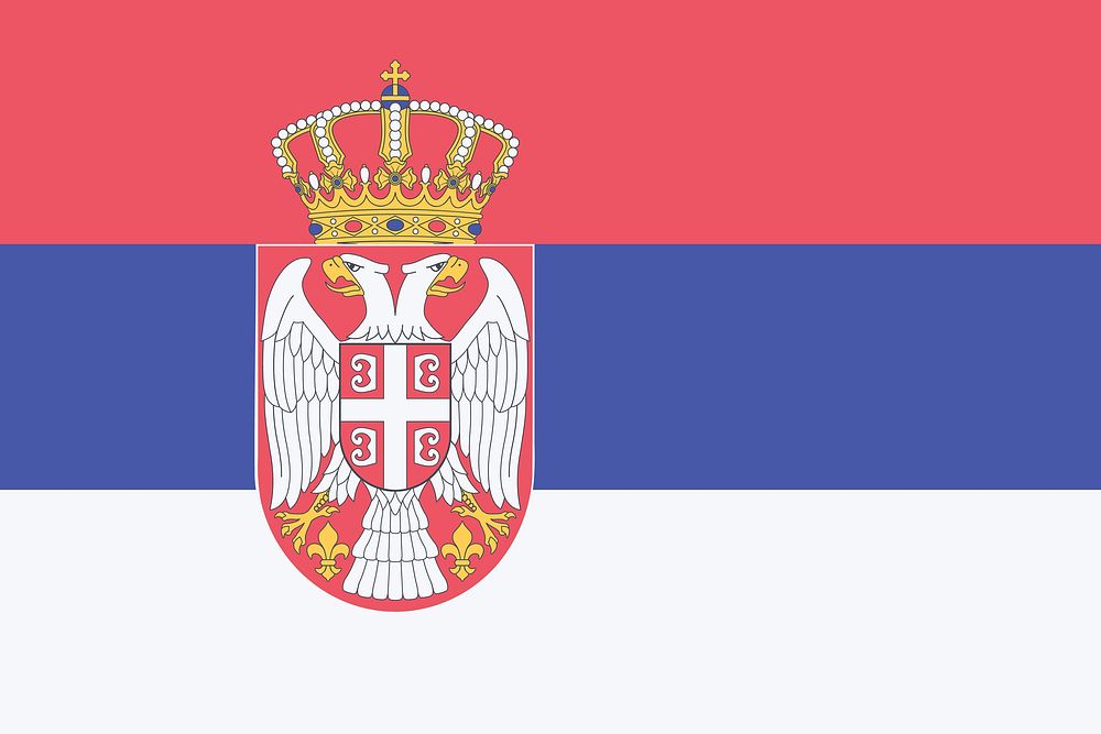 Flag of Serbia illustration. Free public domain CC0 image.