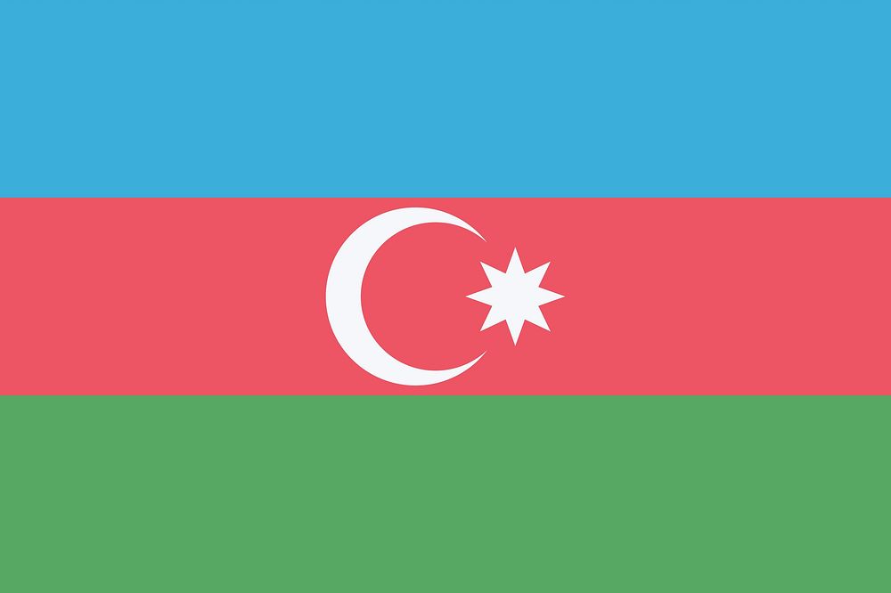 Flag of Azerbaijan illustration. Free public domain CC0 image.
