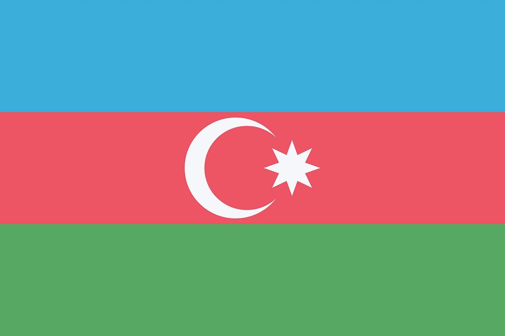 Flag of Azerbaijan illustration vector. Free public domain CC0 image.