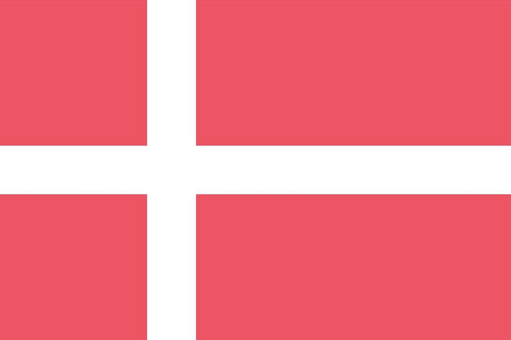 Flag of Denmark illustration. Free public domain CC0 image.
