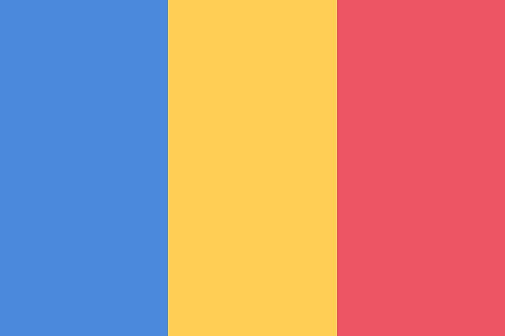 Flag of Romania illustration. Free public domain CC0 image.