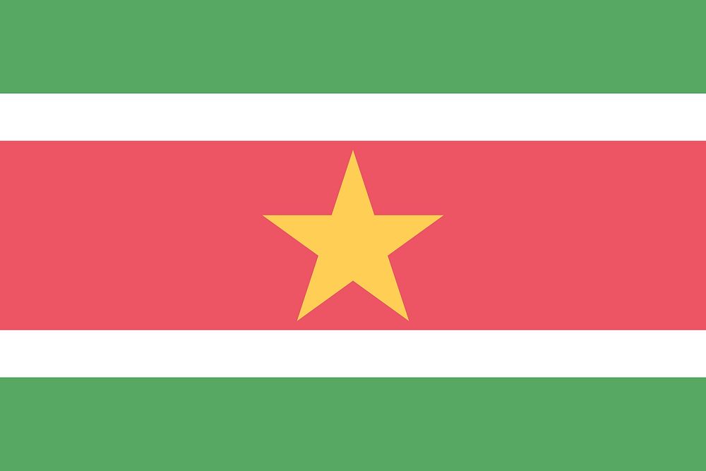 Flag of Suriname illustration. Free public domain CC0 image.
