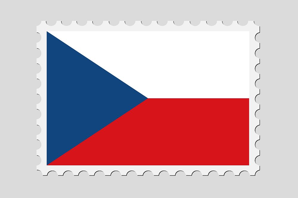 Czech Republic flag stamp illustration. Free public domain CC0 image.