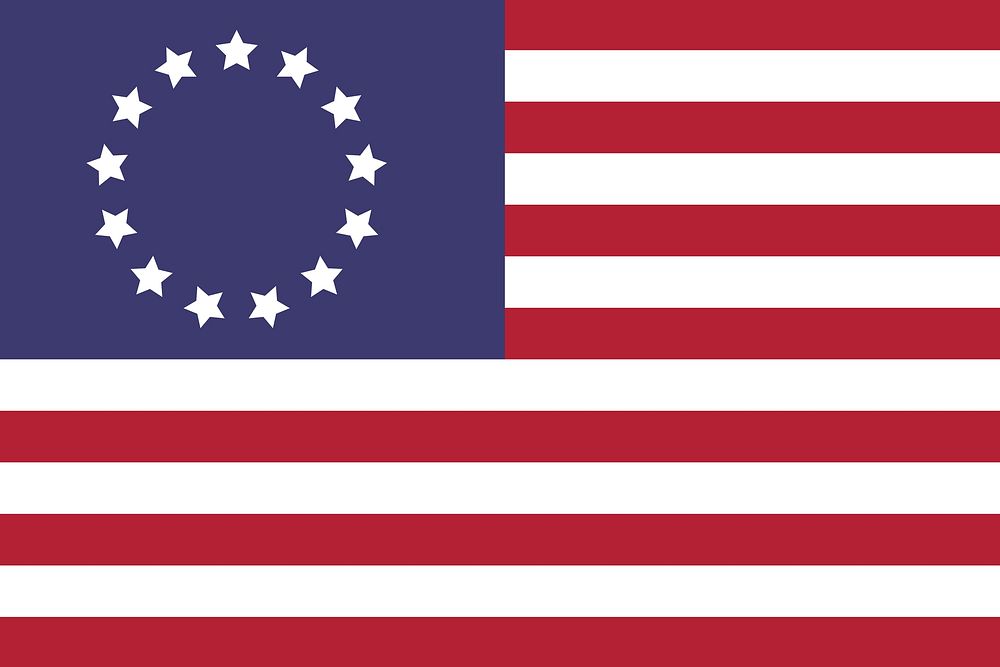 Betsy Ross flag illustration. Free public domain CC0 image.