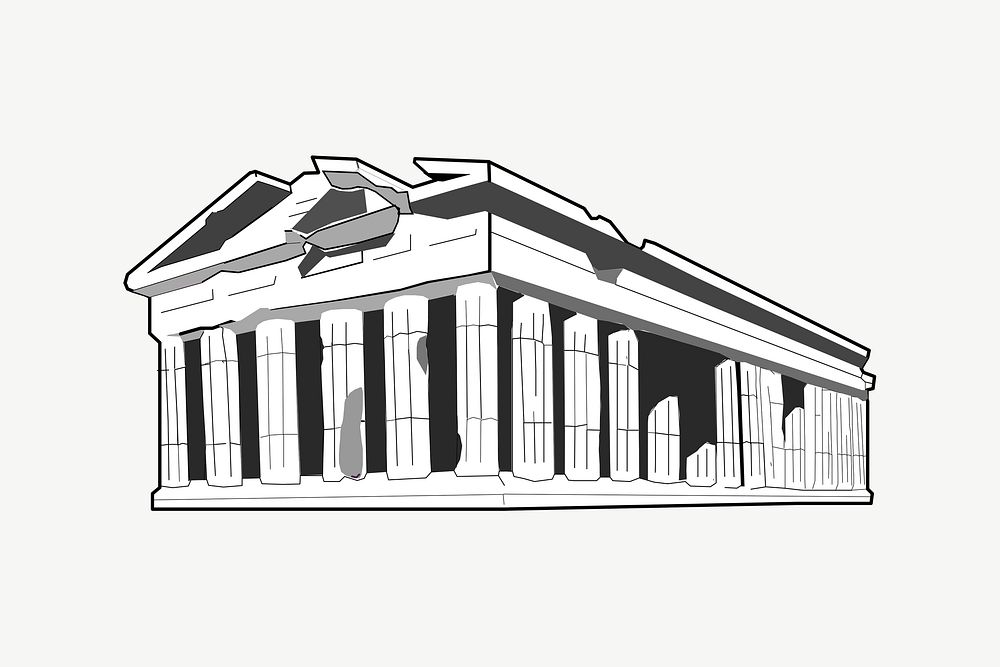 Parthenon clipart illustration psd. Free public domain CC0 image.