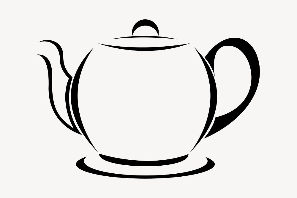 Teapot illustration. Free public domain CC0 image.